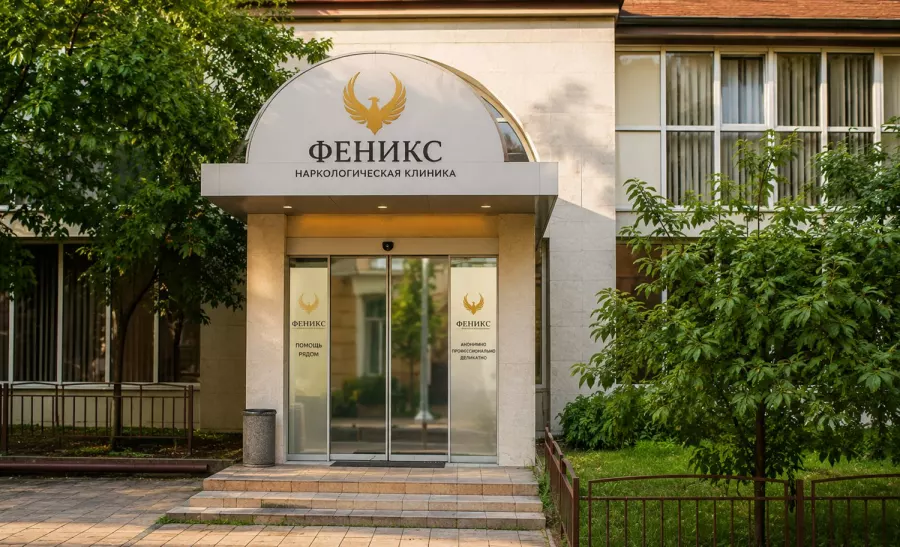 Вход в наркологическую клинику «Феникс» в Ангарске